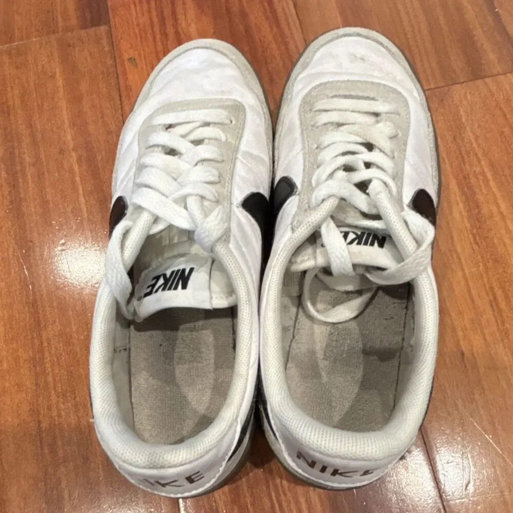 Nike Kids Dunk White Black Gray Colorblock Low Top Leather Sneakers Sz 3.5Y